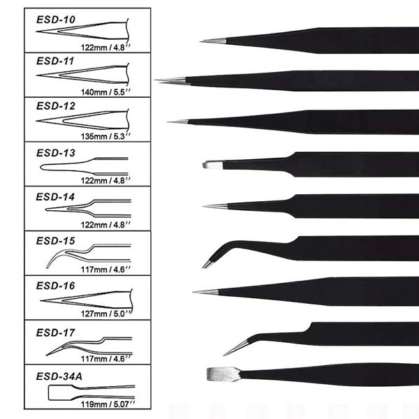 9 Piece Tweezer Set - IckySticky - 560302