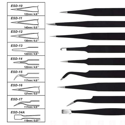9 Piece Tweezer Set - IckySticky - 560302
