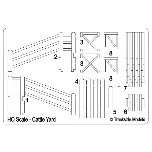 SM1001C - Laser Cut "Cattle Yard Ramps" - 4 per pack - HO Scale