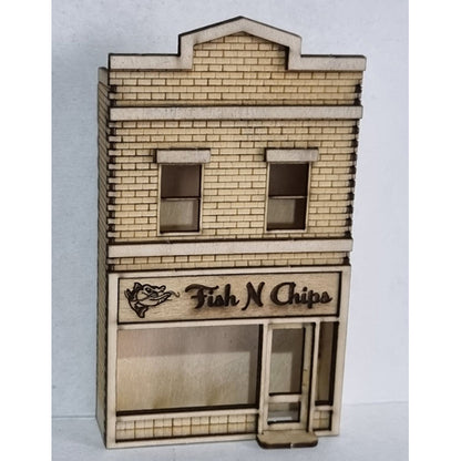 SM1064L - Laser Cut "Fish N Chip Shop" Low Relief - HO Scale